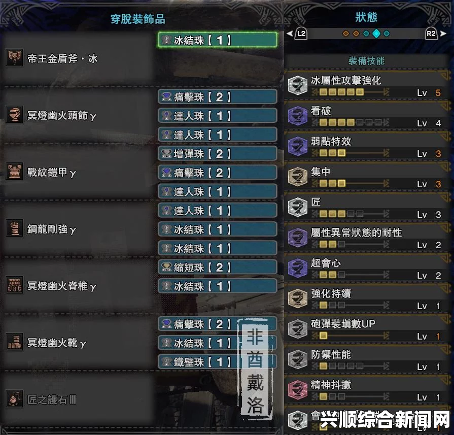 怪物猎人世界帝王金盾斧水配装攻略