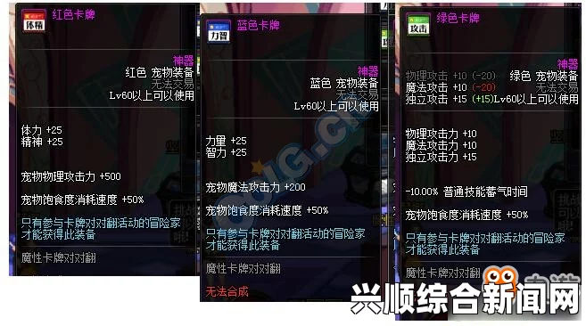 DNF卡牌礼盒宠物装备属性一览