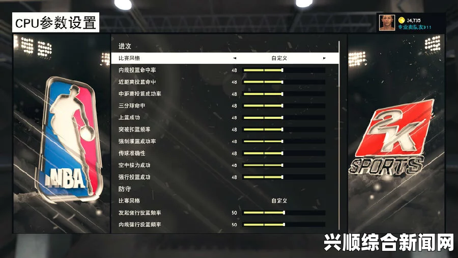 NBA 2K15 各参数设置一览