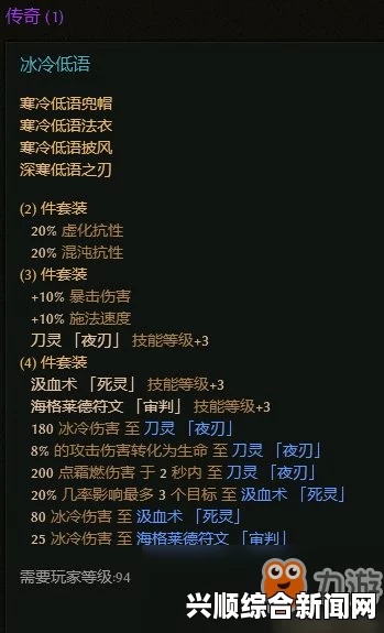 恐怖黎明冰冷低语套装属性详解